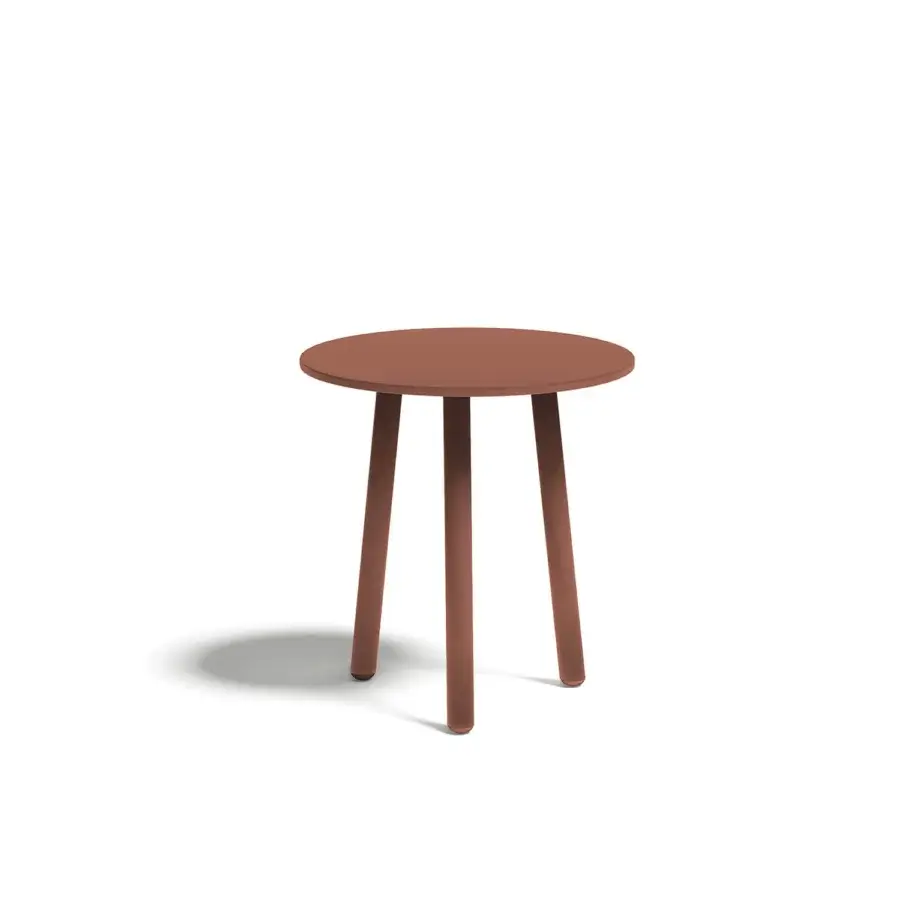 Distinguished Atmosphera Dream side table crafted with aluminum frame and top in terracotta epoxy painted finish