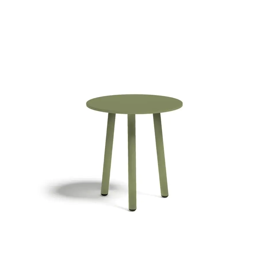 Distinguished Atmosphera Dream side table with aluminum frame and top in sleek olive green epoxy paint