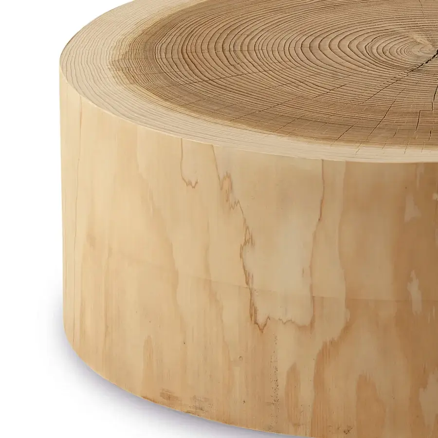 Exclusive Riva 1920 Eco coffee table crafted in light tone scented cedar with raw untreated finish