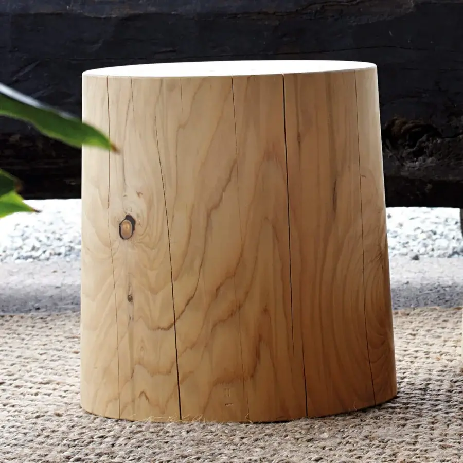 Luxury Riva 1920 Legno Vivo coffee table crafted in warm beige wood with a smooth satin finish and visible knot detail