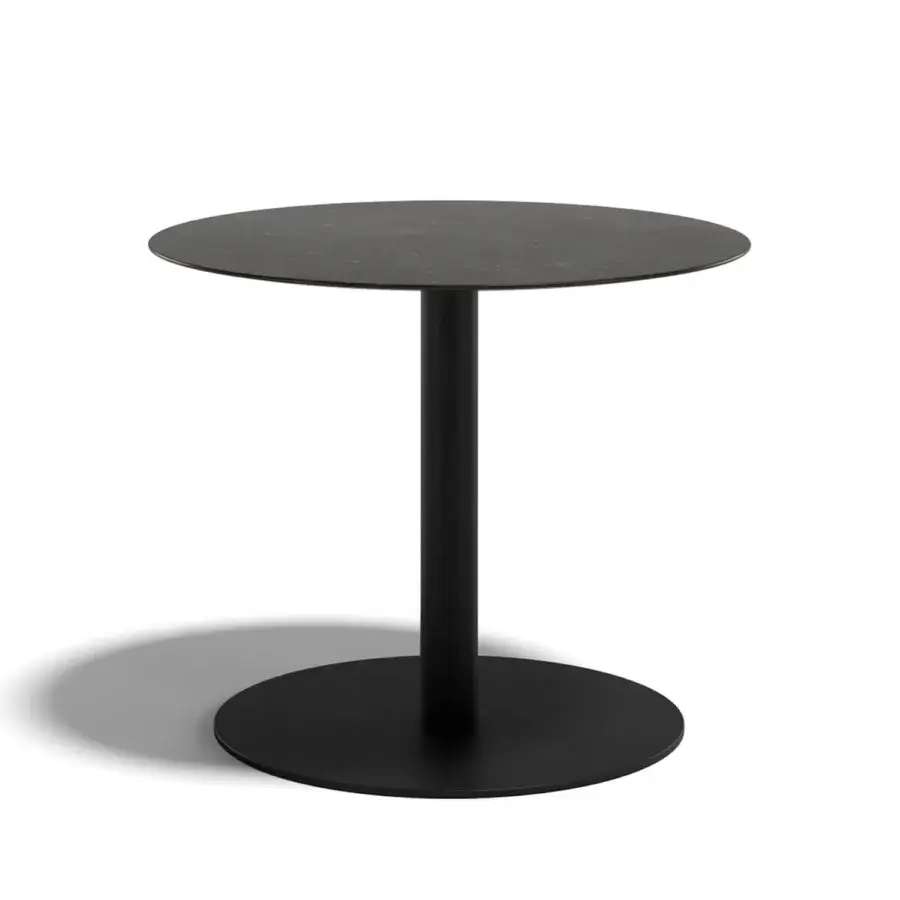 Elegant Atmosphera Smart side table with durable powder-coated aluminum frame and sophisticated Gres tabletop in black with matte finish