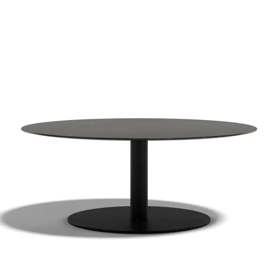 Distinguished Atmosphera Smart coffee table with aluminum base and textured Gres tabletop in matte black finish