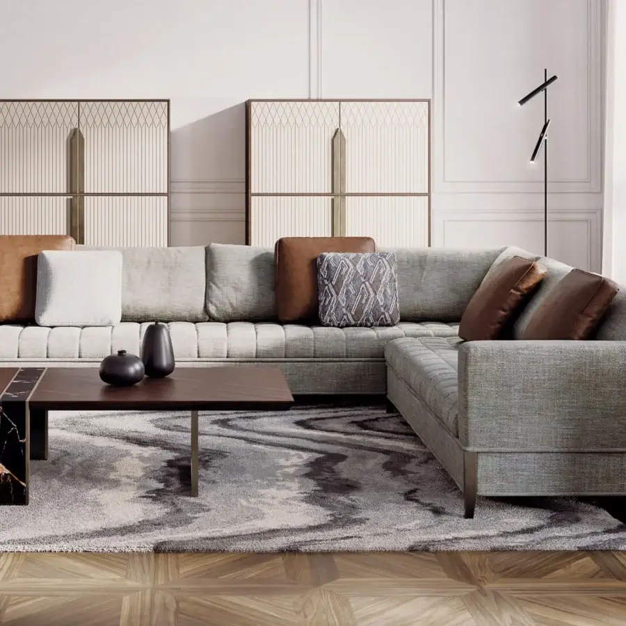 Elegant Capital Celine side table with dark satin wood composition and delicate metal rings