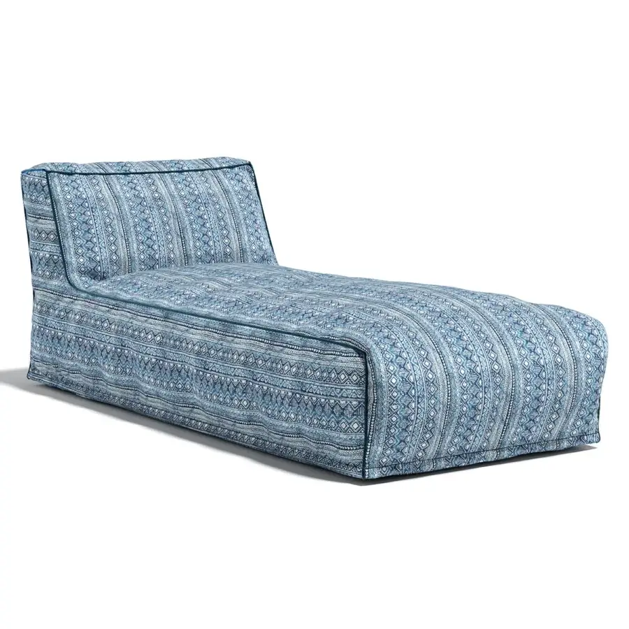 Superior Atmosphera Soft chaise lounge built with muted blue textured textile and rubberised technical fabric base