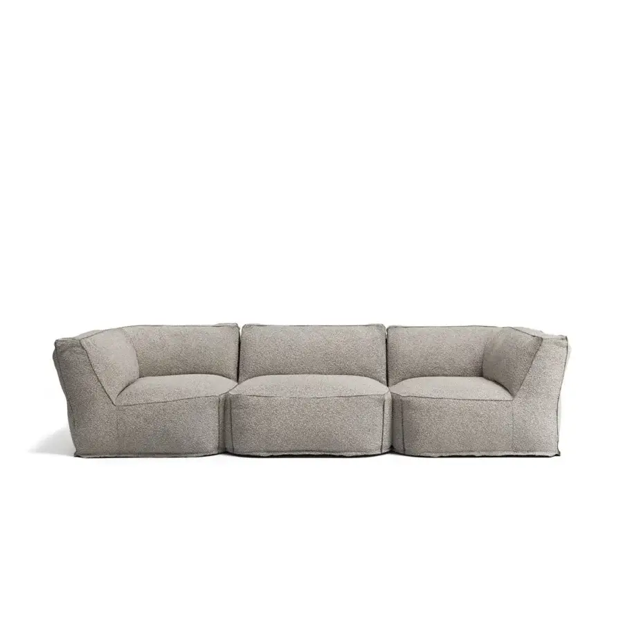 Superior Atmosphera Soft Modular Sofa with light neutral textured woven fabric and breathable technical construction