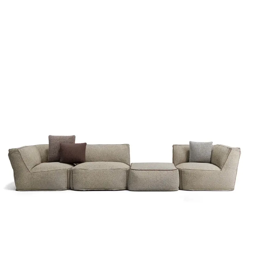 Distinguished Atmosphera Soft Modular Sofa with breathable technical fabric, rounded silhouette and subtly textured cushions
