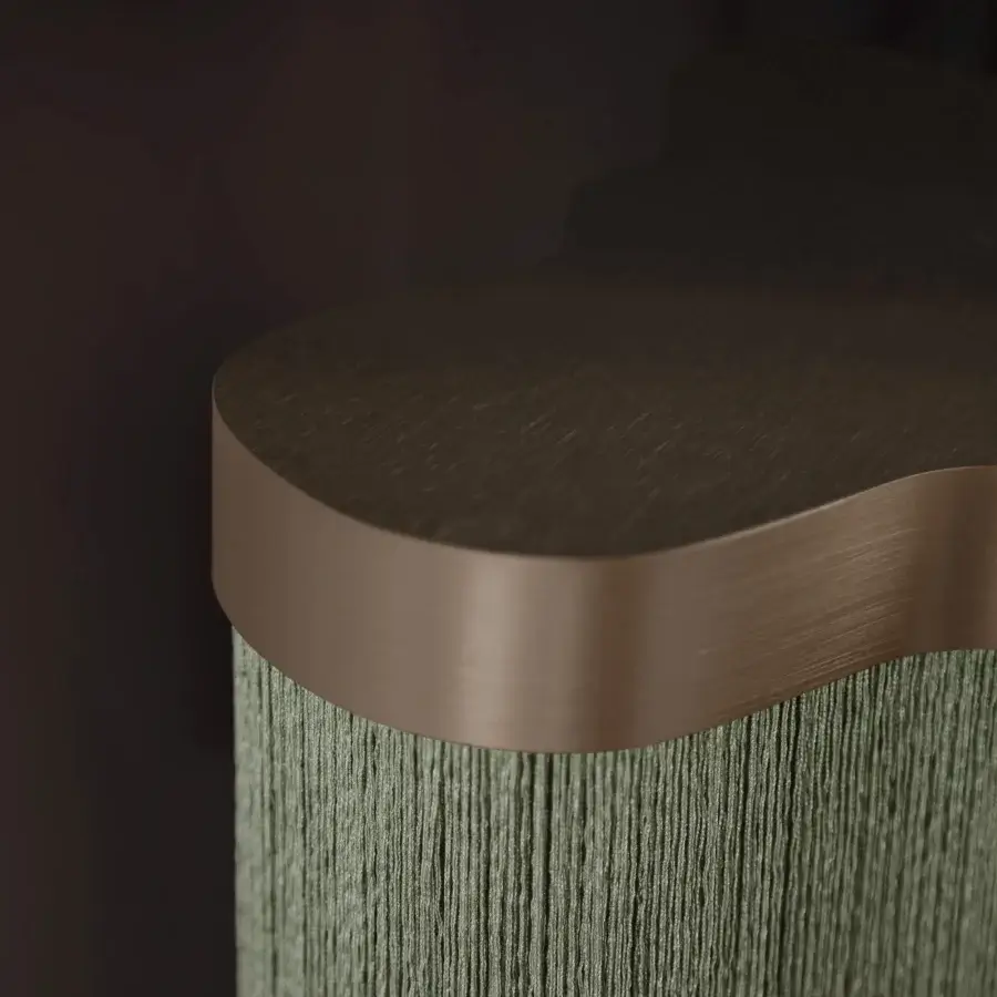 Lavish Contardi Arcipelago suspension lamp crafted in bronze with fire-resistant Trevira CS fringes and a satin finish