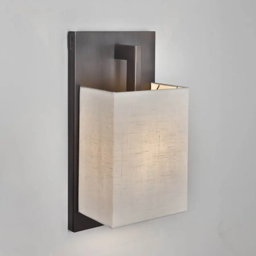 Distinguished Contardi Heritage Coconette wall lamp crafted with light beige linen and matte dark bronze metal frame