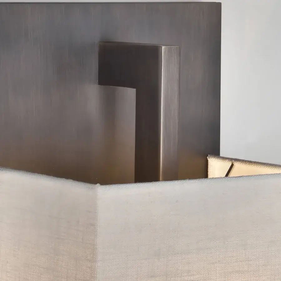 Elegant Contardi Heritage Coconette wall lamp crafted in dark bronze metal with a cream linen shade