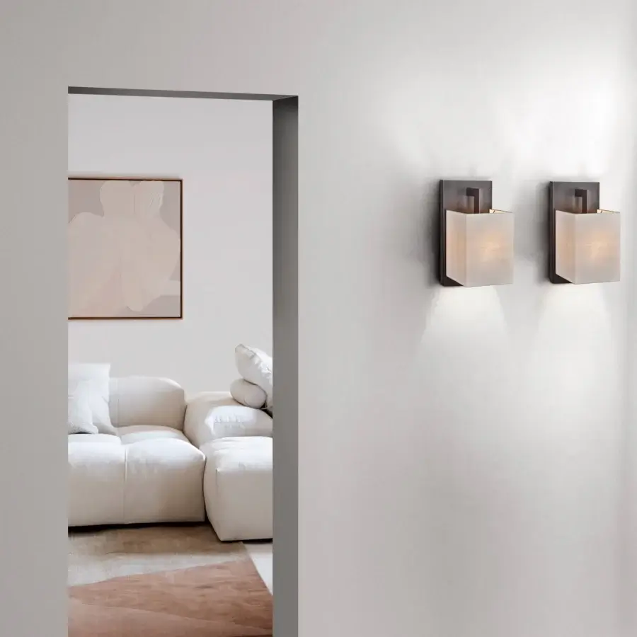 Timeless Contardi Heritage Coconette wall lamp built with dark gray matte metal and neutral beige linen shade