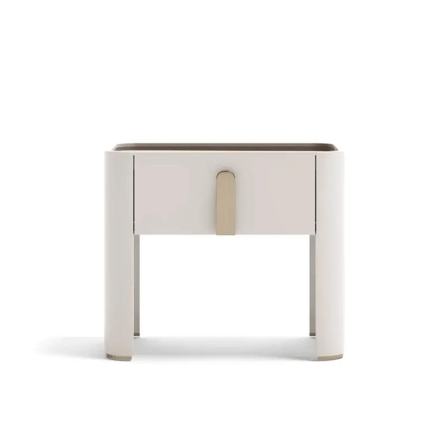 Distinguished Capital Eden XL nightstand with lacquered structure, wooden accents and refined matt finish