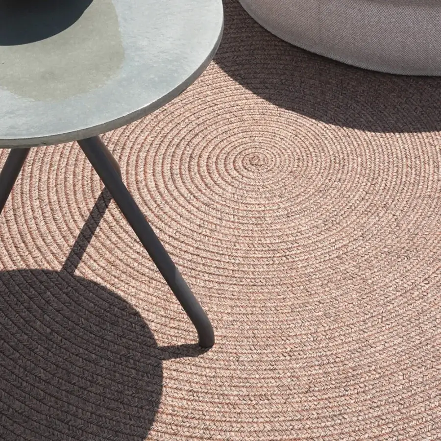 Exceptional Atmosphera Michelangelo rug skillfully hand woven in earthy brown from polyester and polypropylene fibers