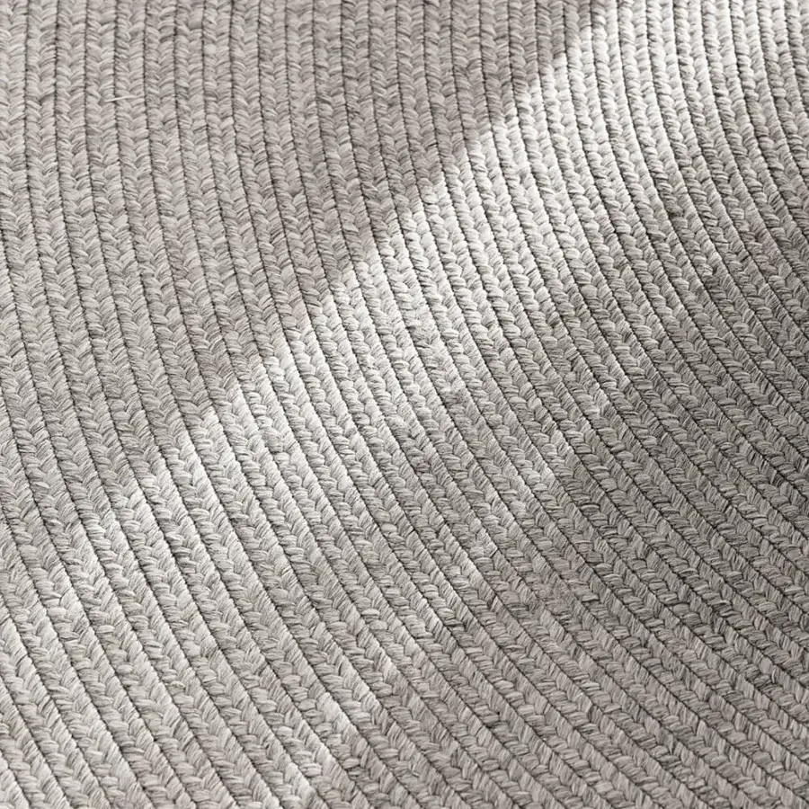 Superior Atmosphera Michelangelo rug crafted in neutral beige from polyester and hand-woven polypropylene with spiraling texture