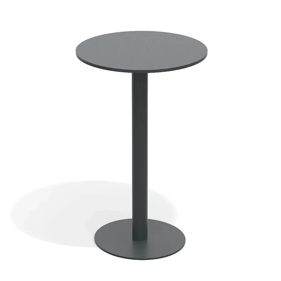 Distinguished Atmosphera Net B table with a cylindrical dark gray frame and sleek HPL tabletop crafted for outdoor use