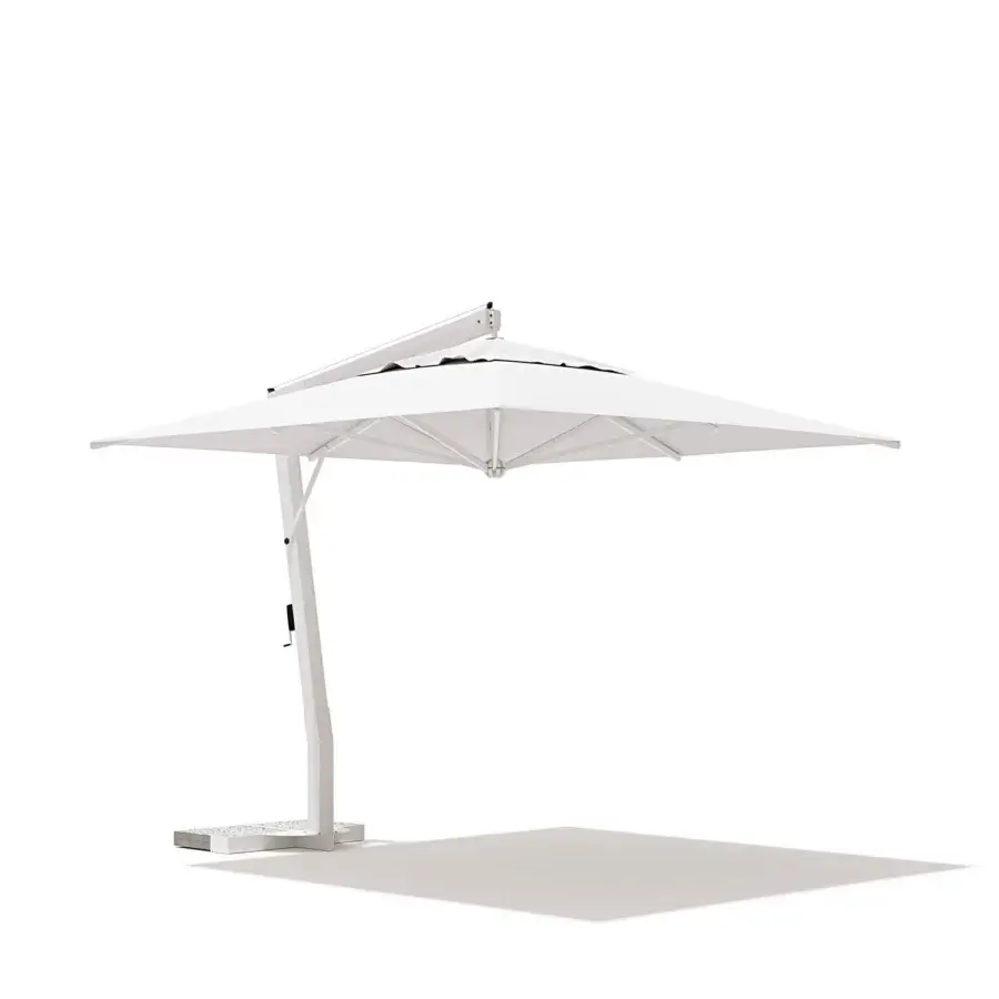 Exceptional Atmosphera Ditex Umbrella parasol with white acrylic canopy and matte aluminum frame