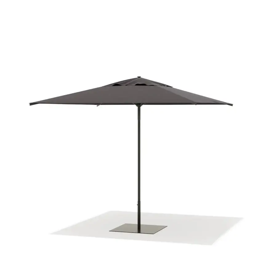 Superior Atmosphera Once Umbrella parasol with dark charcoal gray acrylic canopy and enduring aluminum frame