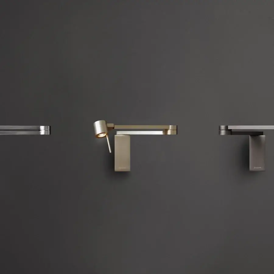 Distinguished Contardi Manhattan wall lamp with a double-jointed arm in matte charcoal-toned metal crafted in Italy