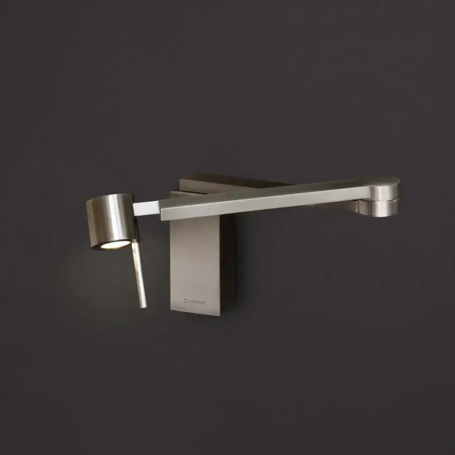 Superior Contardi Manhattan wall lamp crafted in metal with a satin gray finish and adjustable double-jointed arm