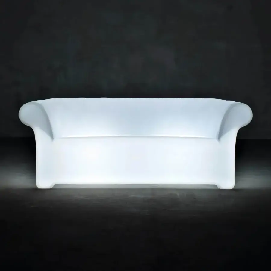 Exceptional Serralunga Sirchester sofa crafted in durable LLDPE with a smooth matte white finish and organically curved silhouette