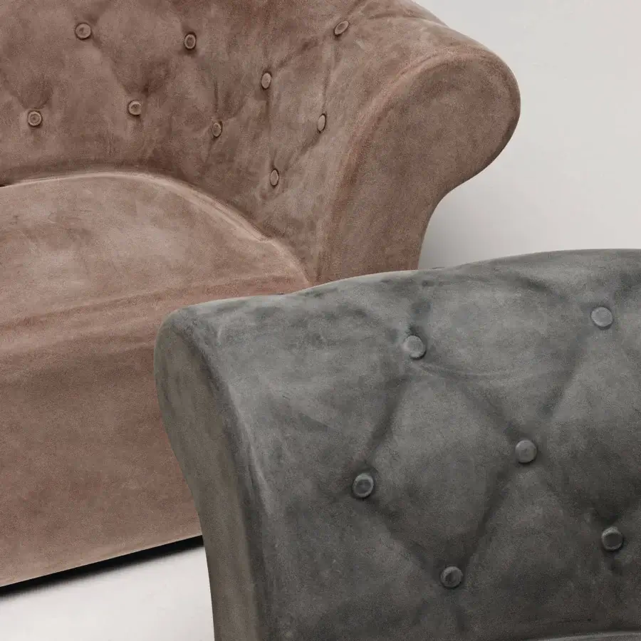 Superior Serralunga Sirchester sofa crafted from durable LLDPE with a soft matte finish in grey-green hues
