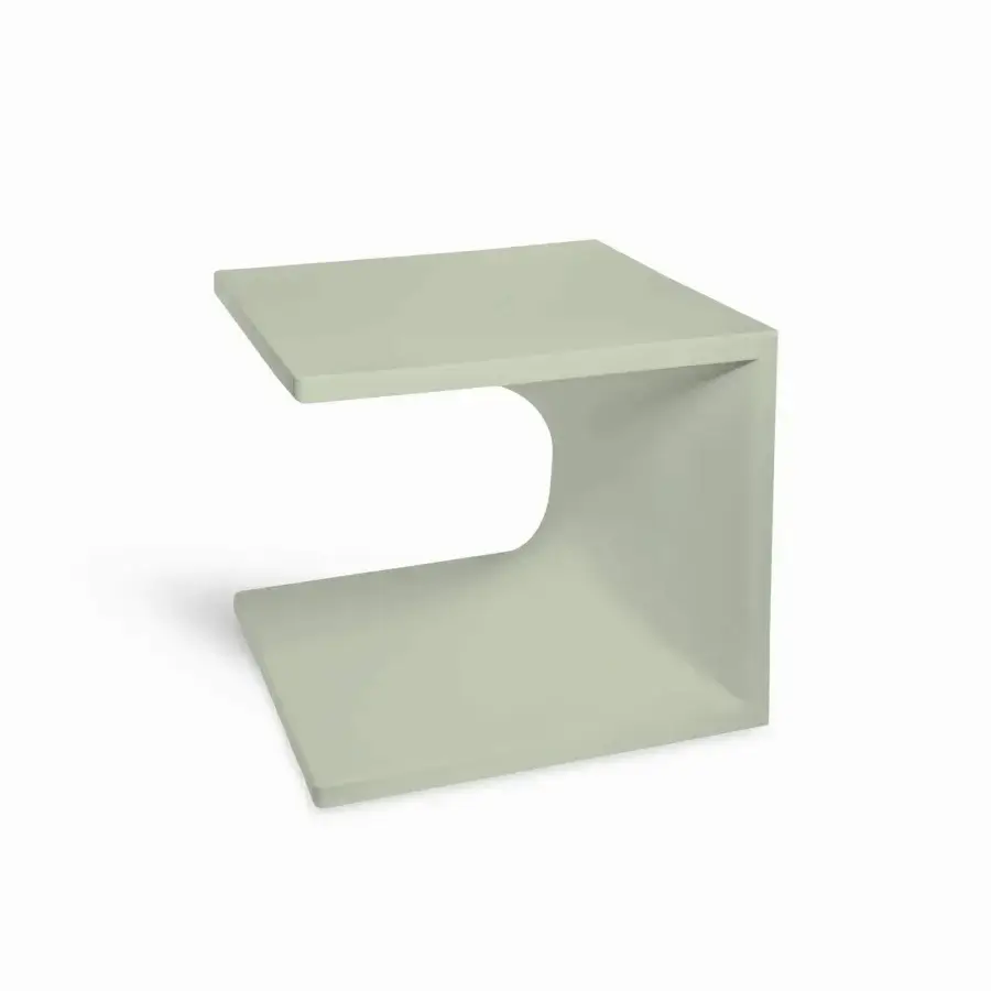 Superior Serralunga Aquaplano side table crafted in durable plastic with a sophisticated matte texture and sage green hue
