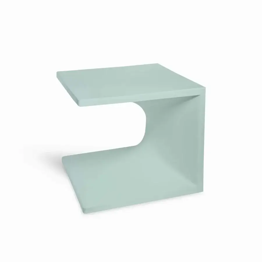 Elegant Serralunga Aquaplano side table crafted in pastel green plastic with a refined Moleskin texture