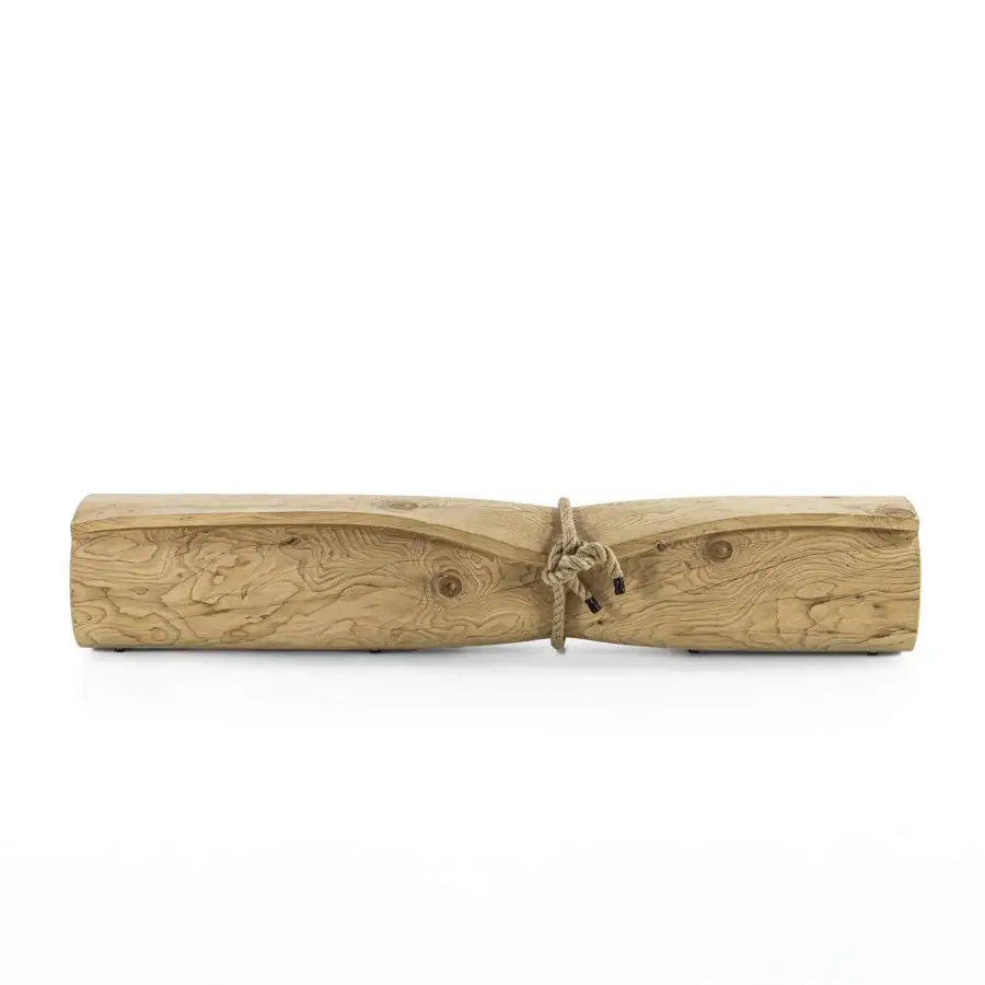 Captivating Riva 1920 Wrap bench crafted in light beige-brown scented Cedar of Lebanon with nautical rope detail