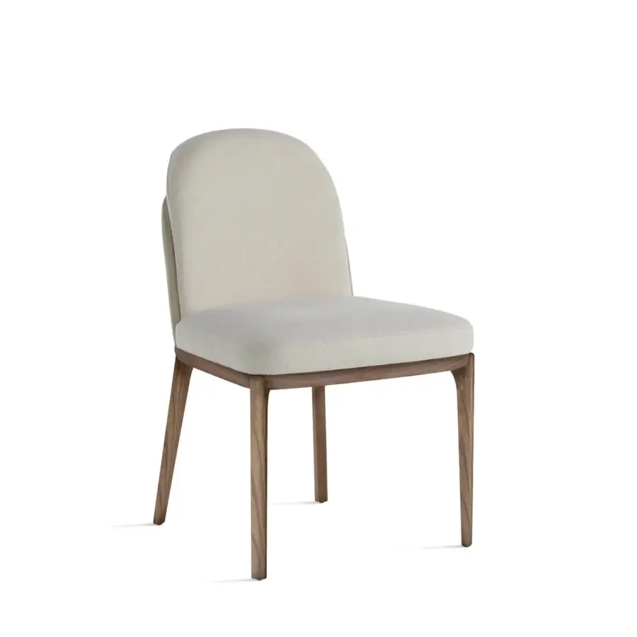 Captivating Horm Piccadilly chair with a satin-finish solid wood structure fully upholstered in neutral beige textile