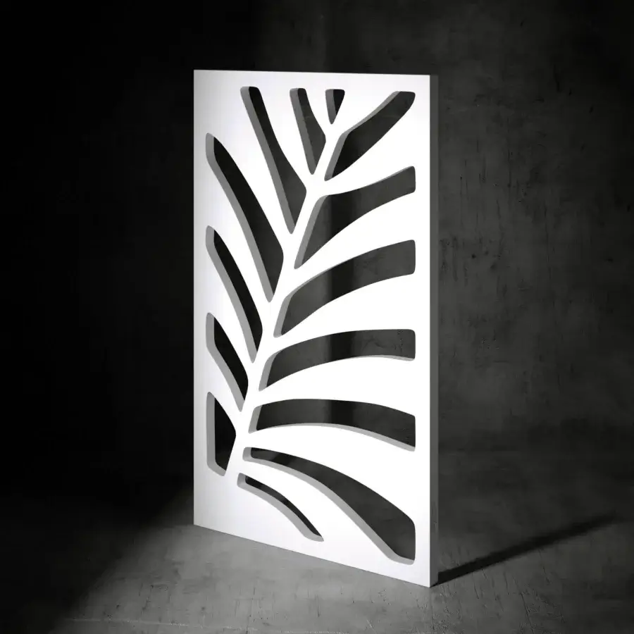 Exceptional Serralunga Kentia Panel Divider crafted in 100% recyclable LLDPE with matte white finish and organically shaped cutouts