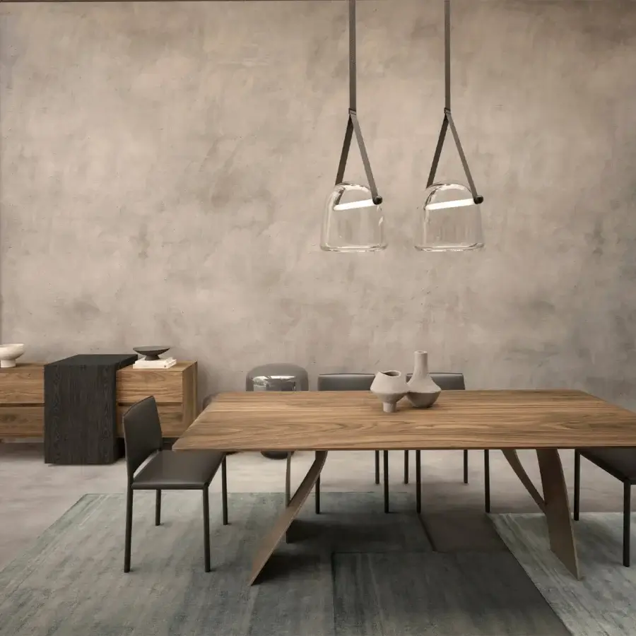 Distinguished Riva 1920 Aparadox sideboard crafted in solid wood with warm brown satin finish and tonal variations
