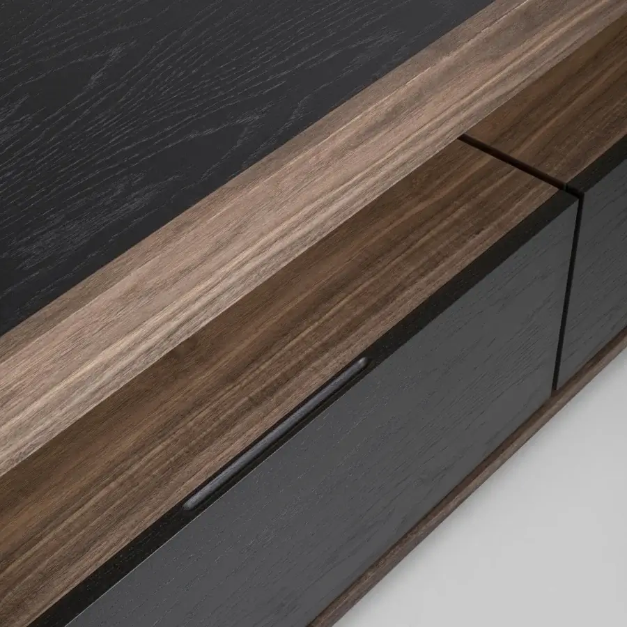 Superior Riva 1920 Dream TV stand crafted in solid wood with a smooth matte finish and integrated LED lighting