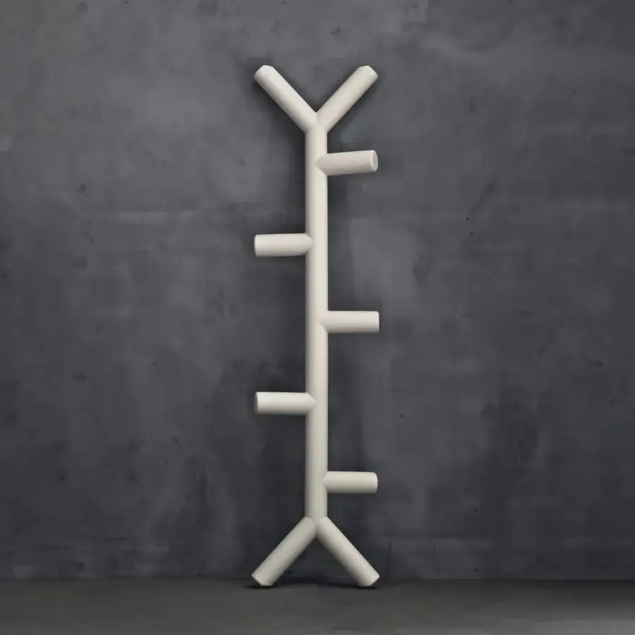Exceptional Serralunga Ramo coat stand crafted in recyclable LLDPE with a smooth matte off-white finish