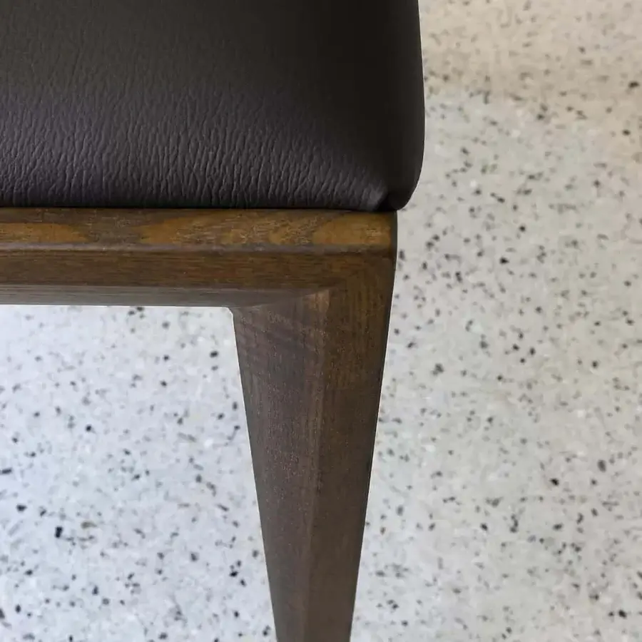 Exceptional Ivano Antonello Italia Giada dining chair upholstered in dark textile with a dark brown satin-finish wooden frame