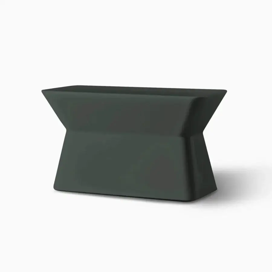 Superior Serralunga Palenquera coffee table crafted in dark teal recyclable LLDPE with a matte finish