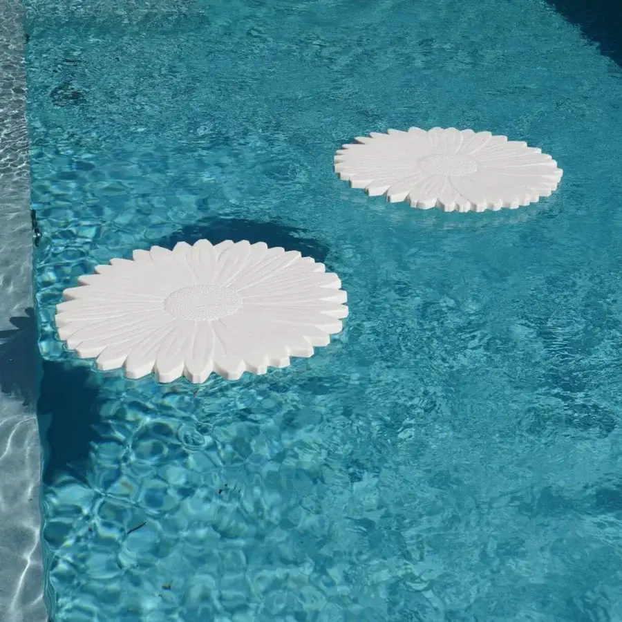 Distinguished Serralunga Margarita Floating Ornament crafted in bright white recyclable LLDPE with UV protection for serene outdoor spaces