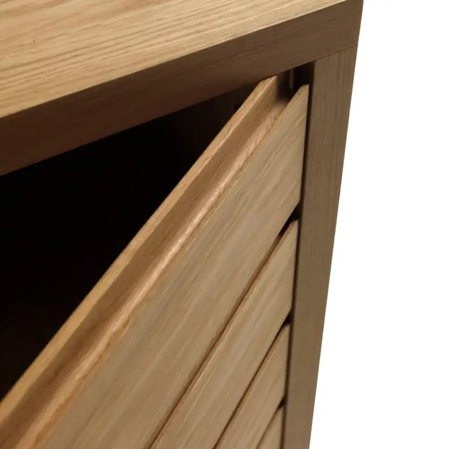 Elegant Riva 1920 Kyoto sideboard built in solid wood and blockboard with a warm light brown tone and satin finish