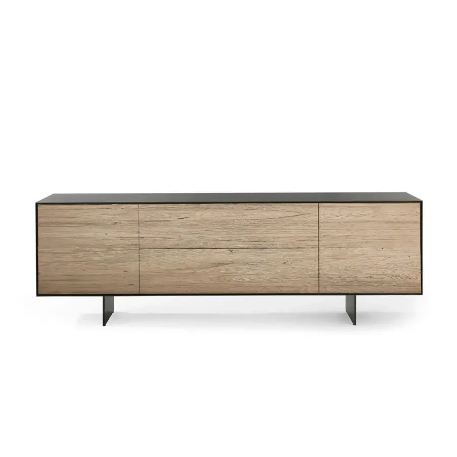 Superior Riva 1920 Rialto Fly sideboard crafted with blockboard and solid wood in a light tone with satin finish and dark top