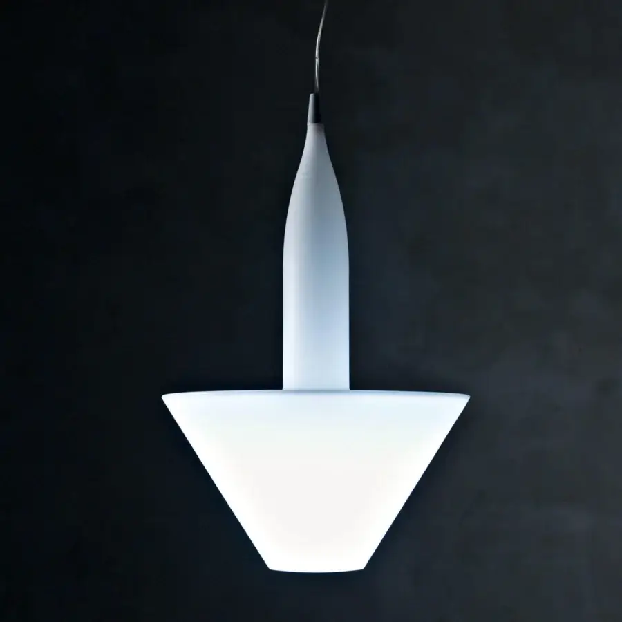 Exceptional Serralunga Bonheur lamp crafted in bright white LLDPE with a translucent, matte finish