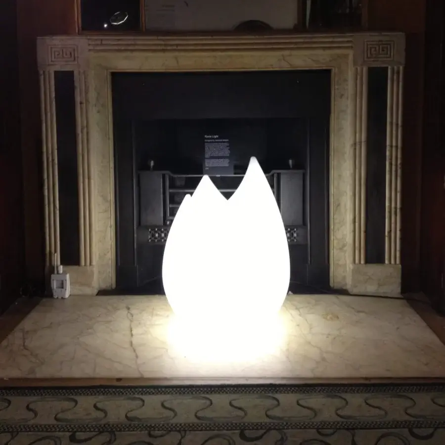 Superior Serralunga Flame floor lamp sculpted from bright white LLDPE with a uniformly matte finish