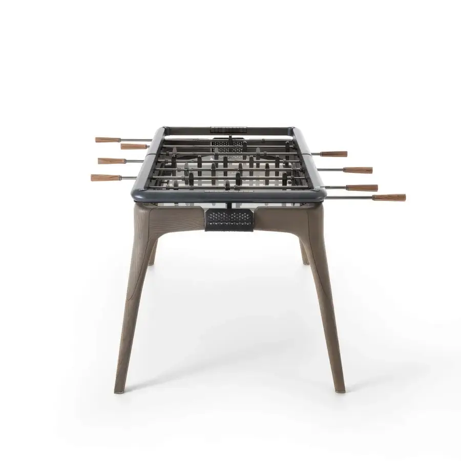 Refined Giorgetti Nereo Maserati Edition foosball table crafted in solid ash wood with leather and matte black chrome accents
