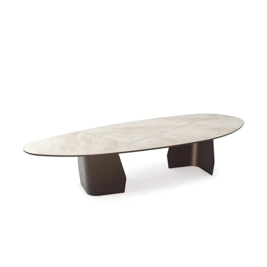Sophisticated Cattelan Italia Senator Keramik Magnum table with marble‑effect ceramic top and matte dark pedestal