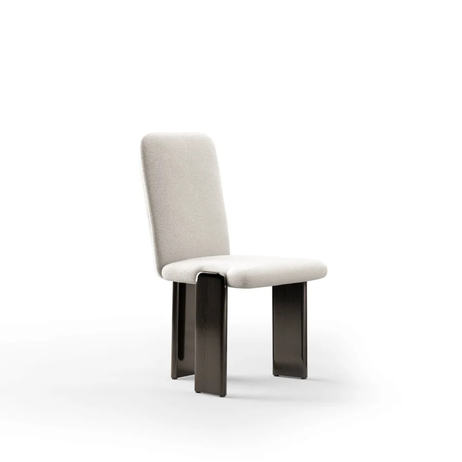 Elegant Costantini Pietro Academy Chair with solid beechwood frame, matte dark brown finish and off‑white upholstered seat