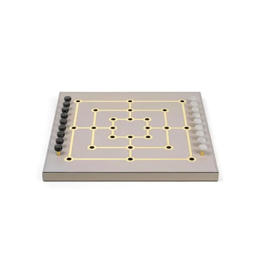 Mill Game Set - Golden Grid #3