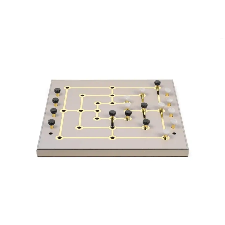 Mill Game Set - Golden Grid #4