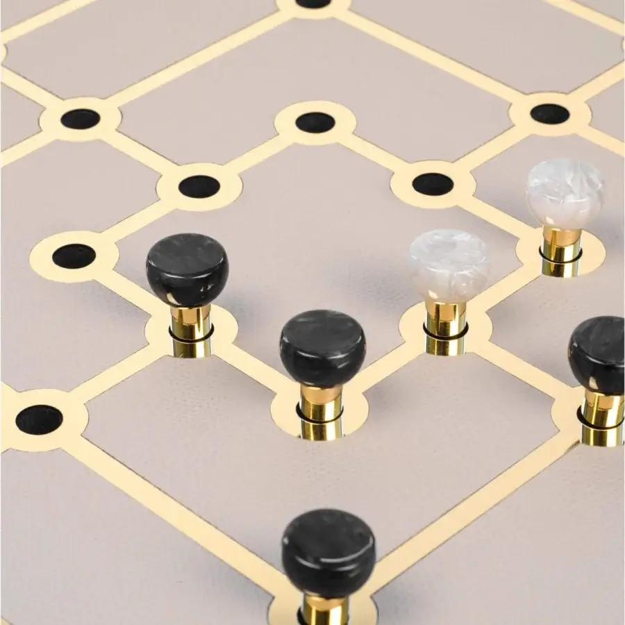 Mill Game Set - Golden Grid #5