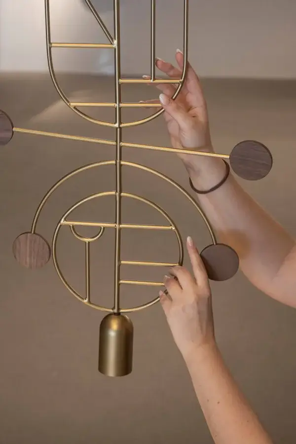 Wooden Dots Suspension Lamp - Multi-Piece #4