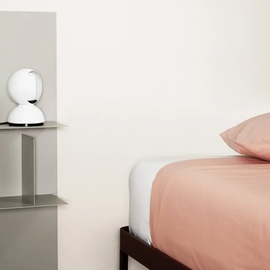 Sophisticated Kristalia AluAlu Bed with deep brown powder-coated aluminum frame, rectangular design, base, angular lines