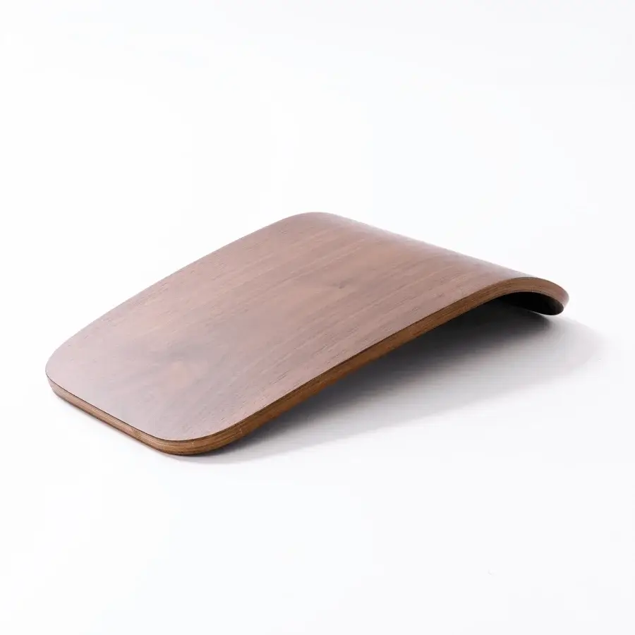 Luxury STIL‑FIT BACK Stretch tool medium‑brown satin wooden curved minimalist arch low‑profile ergonomic design