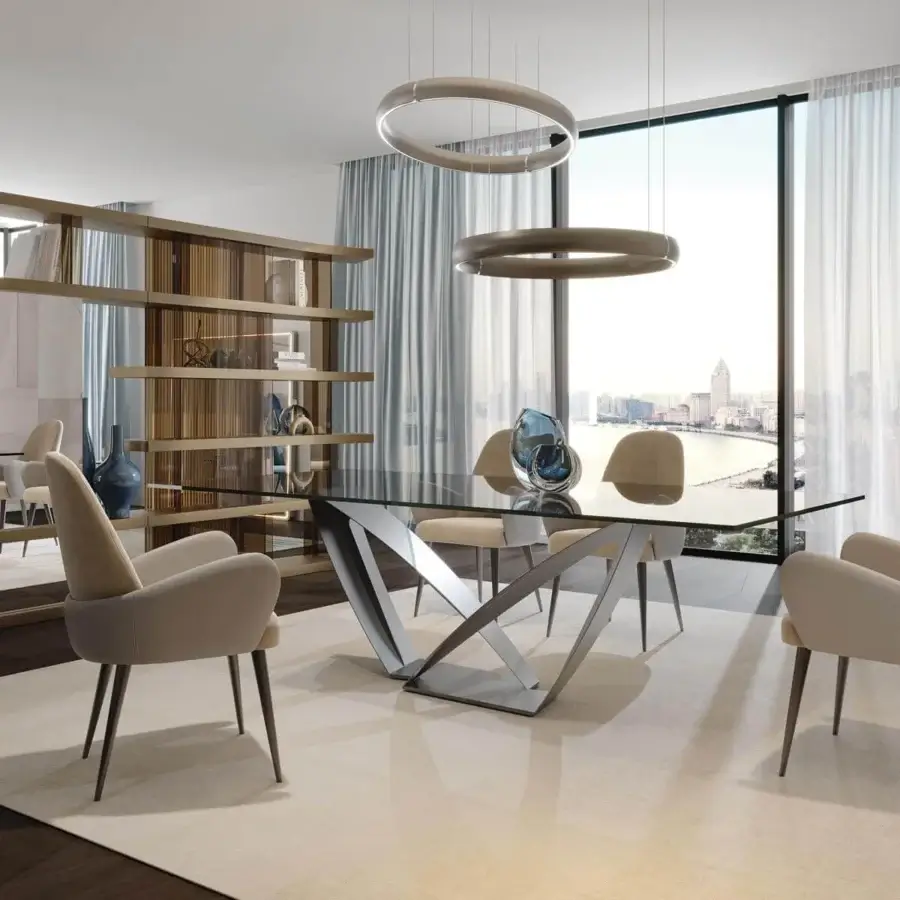 Distinguished Reflex Atlantic chair with light beige fabric upholstery and matte finish wooden legs