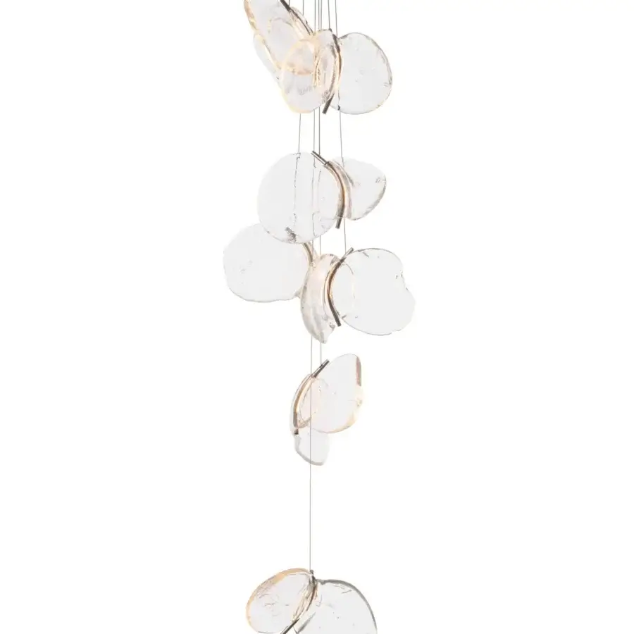Exquisite Bocci 141 Cluster Suspension Lamp crafted in translucent clear glass with thin metal wires and transparent finish